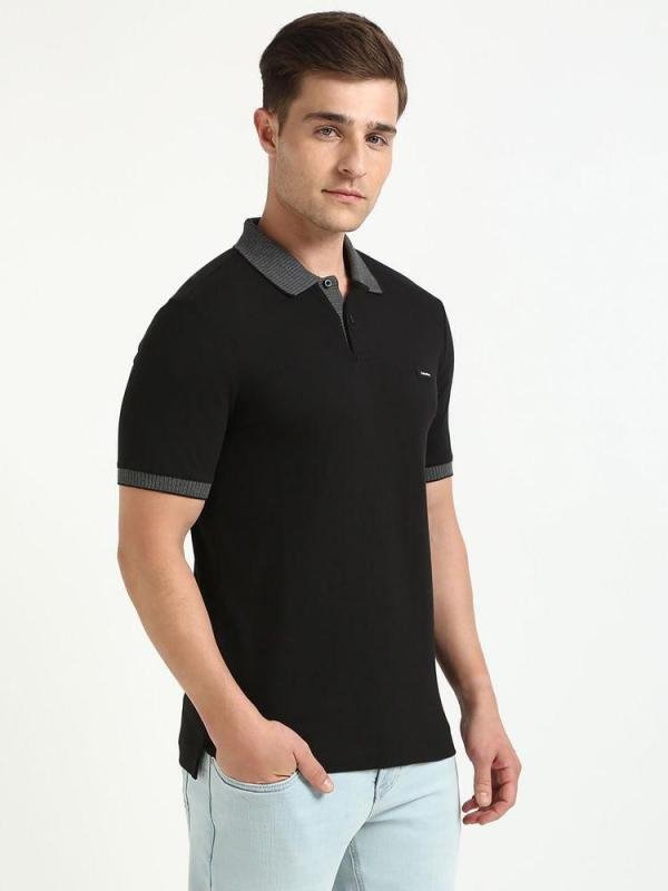 Calvin Klein Black Collar Neck Premium Polo T-shirt F3383-bl Price in India - Buy at Bootery - Image 9