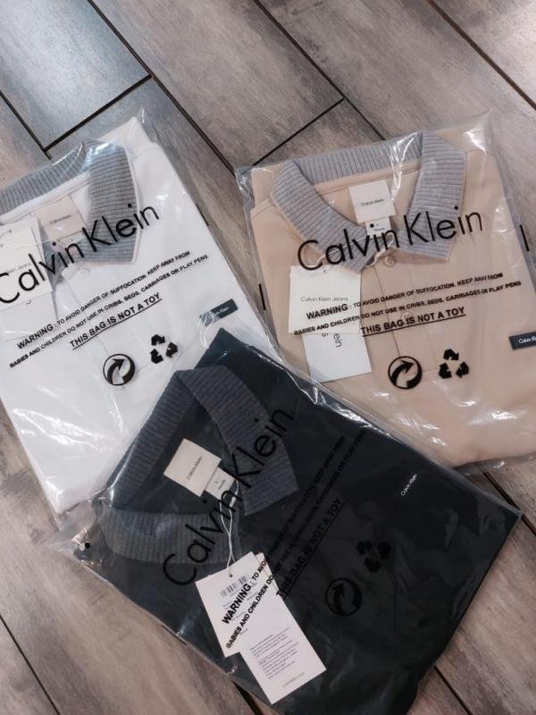 Calvin Klein White Collar Neck Premium Polo T-shirt F3383-wh - Image 4
