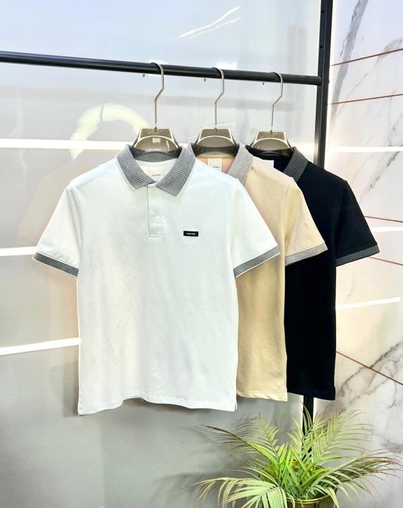 Calvin Klein White Collar Neck Premium Polo T-shirt F3383-wh - Image 3