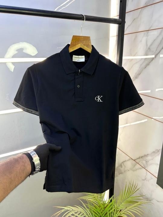 Calvin Klein Black Imported Collar Neck Premium Polo T-shirt F2652-bl - Image 13