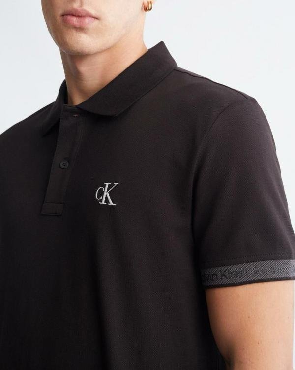 Calvin Klein Black Imported Collar Neck Premium Polo T-shirt F2652-bl - Image 10