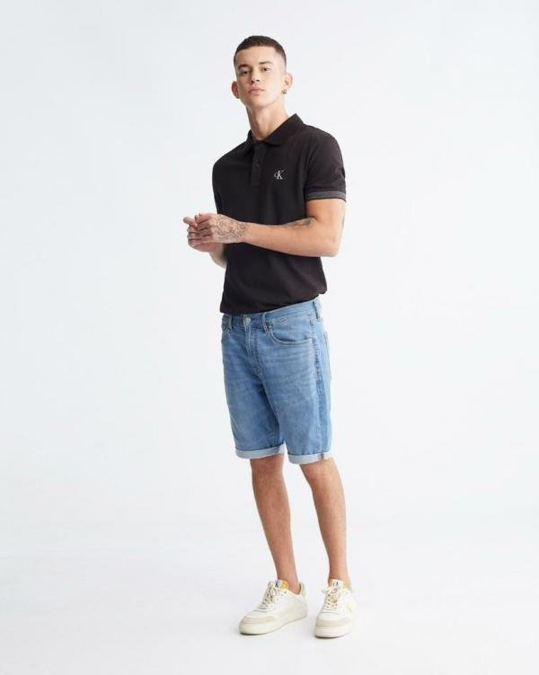 Calvin Klein Black Imported Collar Neck Premium Polo T-shirt F2652-bl - Image 6