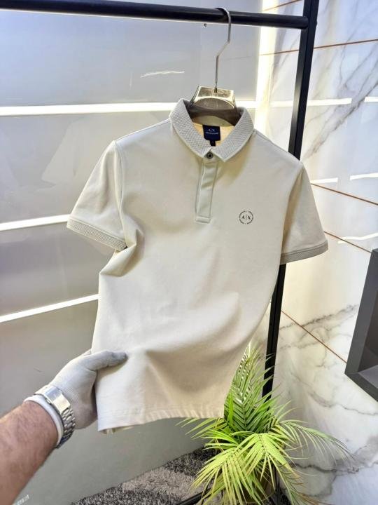 Armani Exchange Cream Polo Premium Collar Neck T-shirt F3617-cr - Best Price Online - Bootery - Image 11