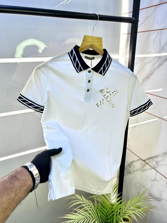 Balmain Paris Logo Imported White Collar Neck Premium T-shirt F2831-wh Price in India - Style 1 - Buy at Bootery - Image 8