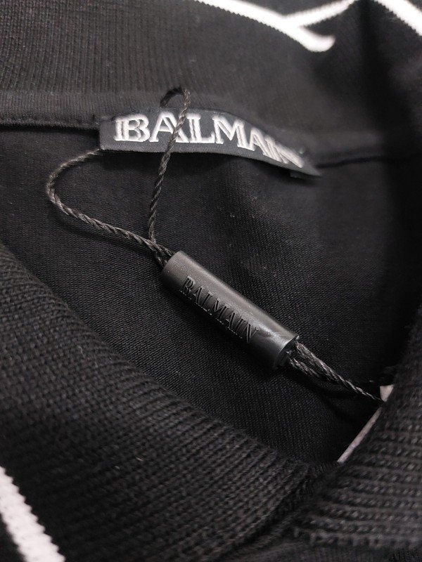 Buy Balmain Paris Logo Imported Black Collar Neck Premium T-shirt F2831-bl Online in India - Style 1 - Bootery - Image 4