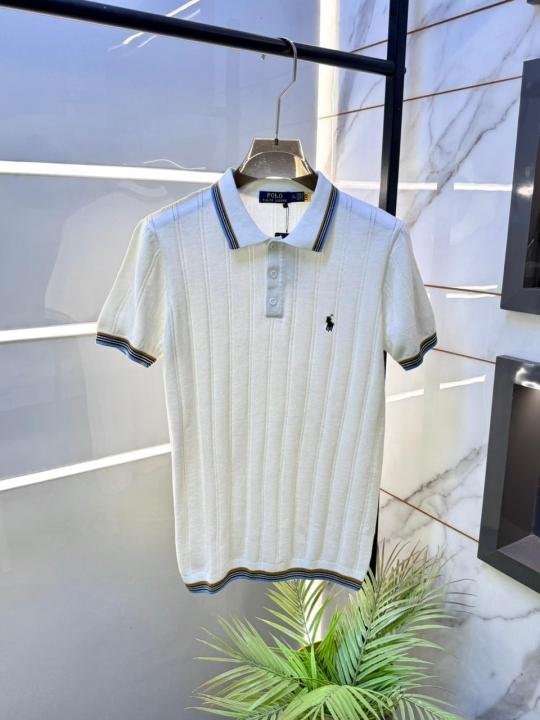Ralph Lauren Polo Imported Knitted White Super Premium Collar Neck T-shirt F3682-wh - Best Price Online - Bootery - Image 4
