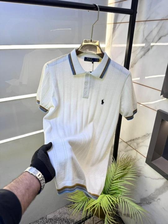 Ralph Lauren Polo Imported Knitted White Super Premium Collar Neck T-shirt F3682-wh - Best Price Online - Bootery - Image 3