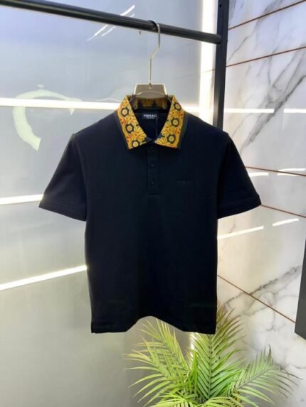 Buy Versace Black Imported Collar Neck Premium Polo T-shirt F3425-b3 Online in India - Bootery
