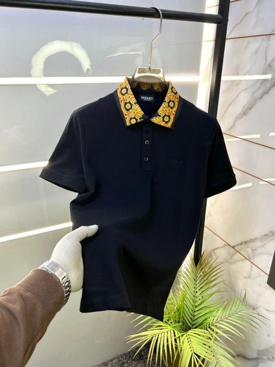 Buy Versace Black Imported Collar Neck Premium Polo T-shirt F3425-b3 Online in India - Bootery - Image 9