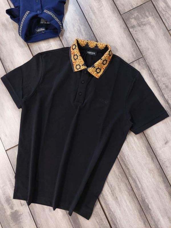 Buy Versace Black Imported Collar Neck Premium Polo T-shirt F3425-b3 Online in India - Bootery - Image 8