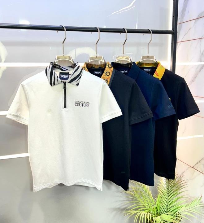 Buy Versace Black Imported Collar Neck Premium Polo T-shirt F3425-b3 Online in India - Bootery - Image 3