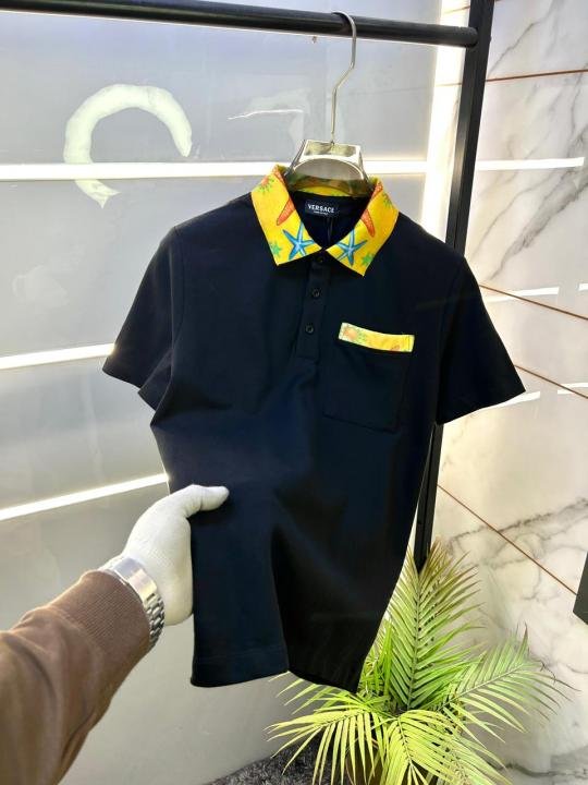 Buy Versace Black Imported Collar Neck Premium Polo T-shirt F3425-b1 Online in India - Bootery - Image 10