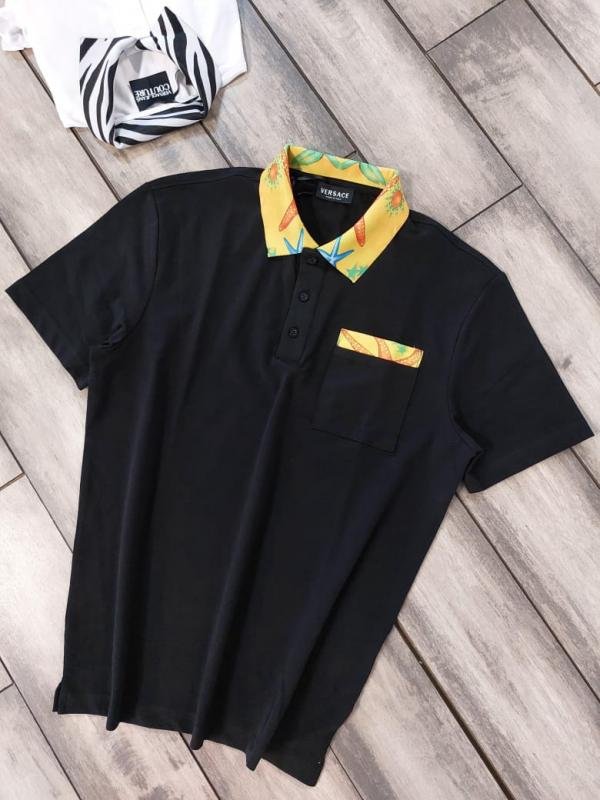 Buy Versace Black Imported Collar Neck Premium Polo T-shirt F3425-b1 Online in India - Bootery - Image 9