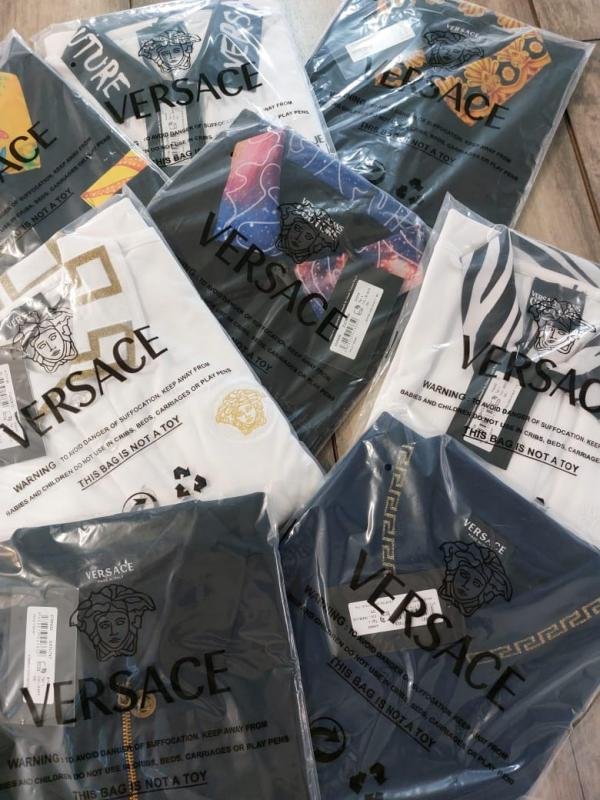Buy Versace Black Imported Collar Neck Premium Polo T-shirt F3425-b1 Online in India - Bootery - Image 3