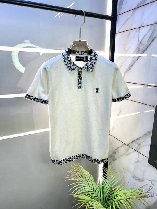 Christian Dior White Imported Knitted Premium Collar Neck Polo T-shirt F3488-wh Price in India - Buy at Bootery - Image 3