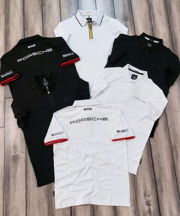 Buy Boss X Porsche Edition Zipper Black Collar Neck Premium Polo T-shirt F3430-b3 Online in India - Bootery - Image 8