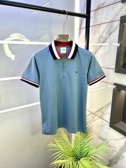 Tommy Hilfiger Sky Zipper Polo Premium Collar Neck T-shirt F2820-sk Price in India - Buy at Bootery