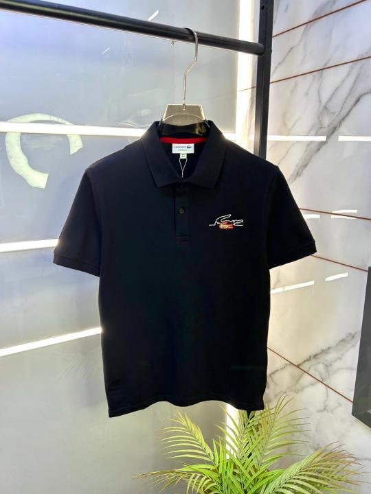 Lacoste Black Polo Premium Collar Neck T-shirt F3392-b2