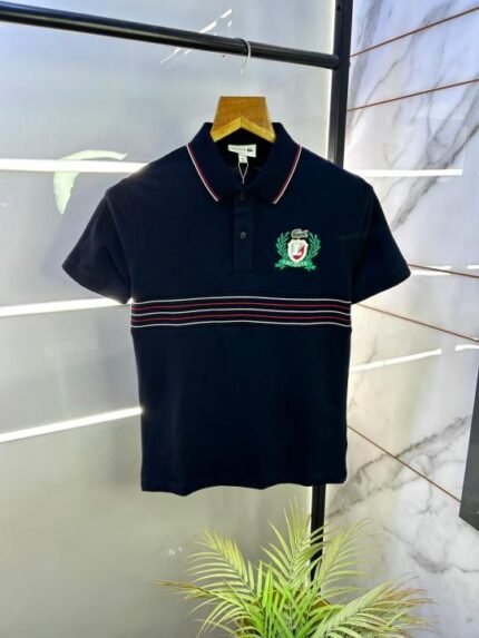 Lacoste Navy Polo Premium Collar Neck T-shirt F3056-n2 Price in India - Buy at Bootery