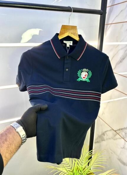 Lacoste Navy Polo Premium Collar Neck T-shirt F3056-n2 Price in India - Buy at Bootery - Image 2