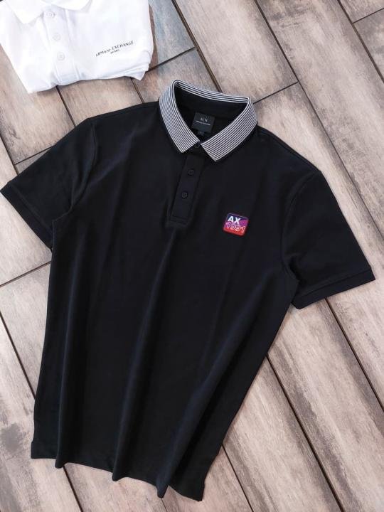 Buy Armani Exchange Black Polo Premium Collar Neck T-shirt F3390-b1 Online in India - Bootery - Image 6