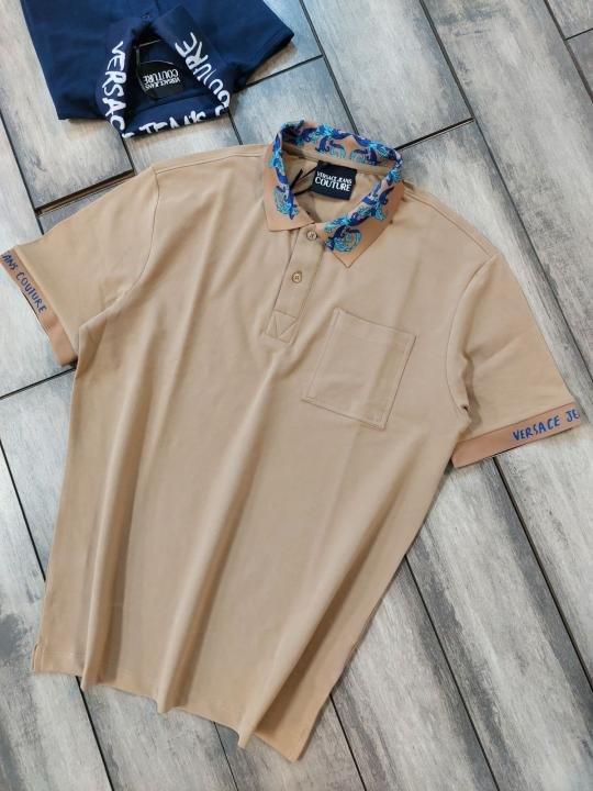 Buy Versace Beige Imported Collar Neck Premium Polo T-shirt F3047-be Online in India - Bootery - Image 7