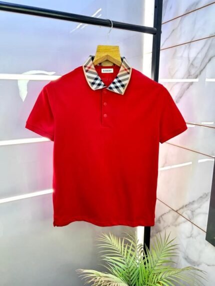 Burberry Red Premium Collar Neck Polo T-shirt F3258-re - Best Price Online - Bootery