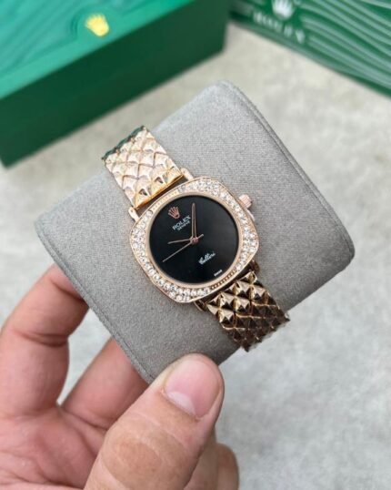 Rolex Cellini Rose Gold Black Watch Price in India - Buy at Bootery