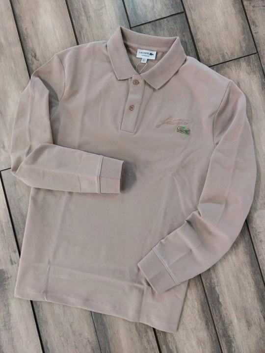 Lacoste Beige Embroidery Logo Polo Neck Full Sleeves Premium Collar T-shirt F3235-be2 Price in India - Buy at Bootery - Image 9