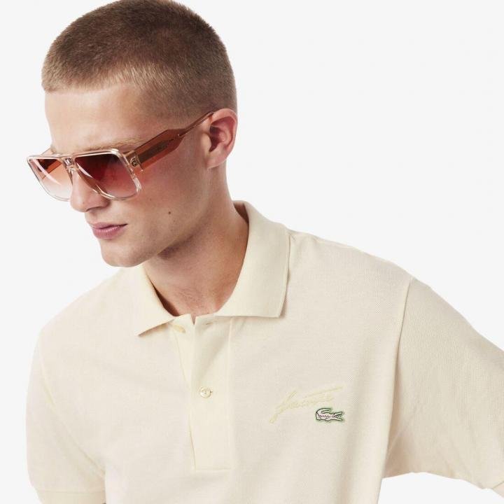 Lacoste Beige Embroidery Logo Polo Neck Full Sleeves Premium Collar T-shirt F3235-be2 Price in India - Buy at Bootery - Image 6