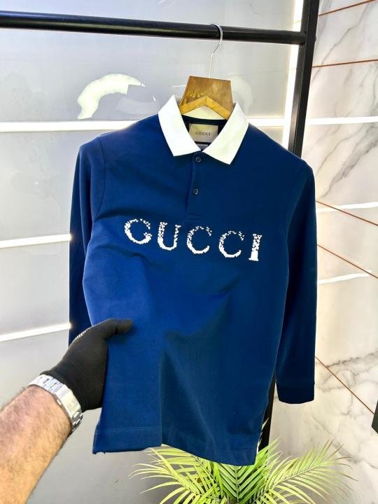 Gucci Blue Polo Neck Full Sleeves Premium Collar T-shirt F3046-bu1 - Best Price Online - Bootery - Image 11