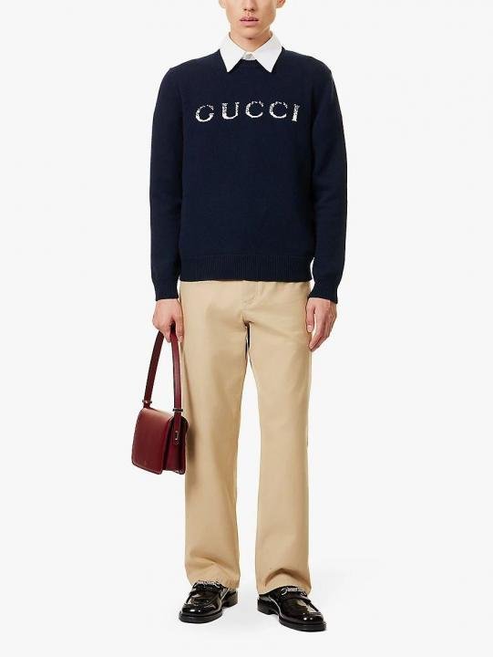 Gucci Blue Polo Neck Full Sleeves Premium Collar T-shirt F3046-bu1 - Best Price Online - Bootery - Image 9