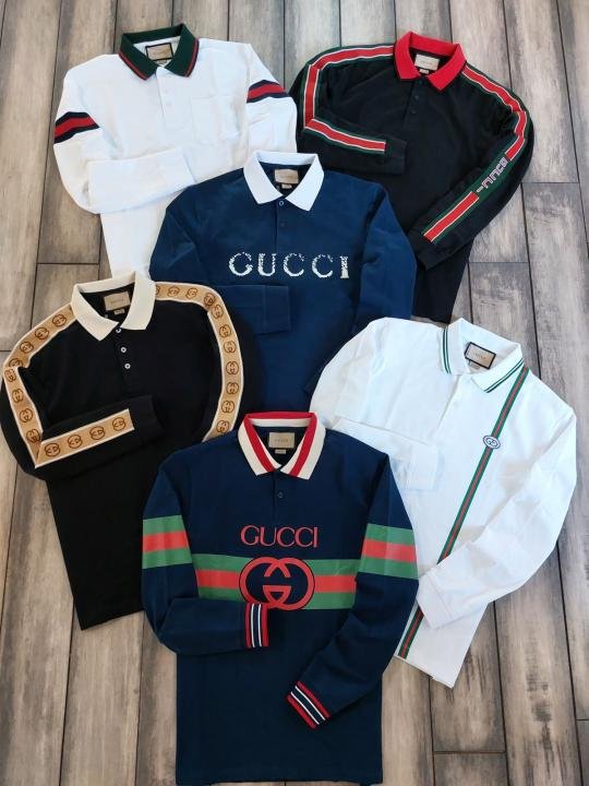 Gucci Blue Polo Neck Full Sleeves Premium Collar T-shirt F3046-bu1 - Best Price Online - Bootery - Image 8