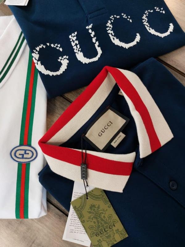 Gucci Blue Polo Neck Full Sleeves Premium Collar T-shirt F3046-bu1 - Best Price Online - Bootery - Image 6