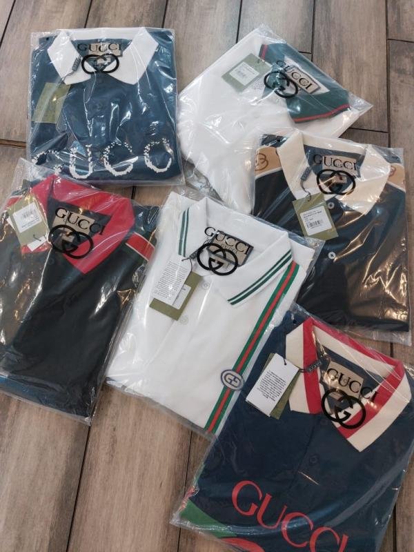 Gucci Blue Polo Neck Full Sleeves Premium Collar T-shirt F3046-bu1 - Best Price Online - Bootery - Image 5