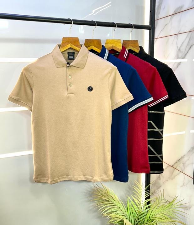 Buy Boss Hugo Boss Beige Premium Collar Neck Polo T-shirt F2884-be Online in India - Bootery - Image 3