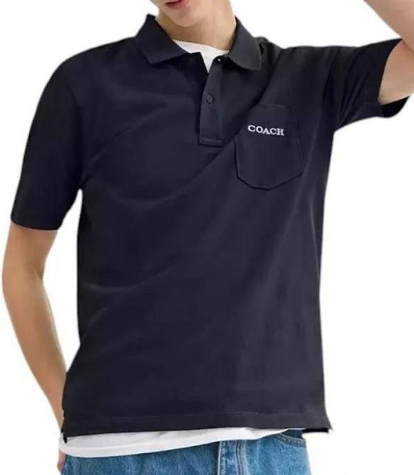Coach Navy Polo Premium Collar Neck T-shirt F2700-ny Price in India - Buy at Bootery - Image 11