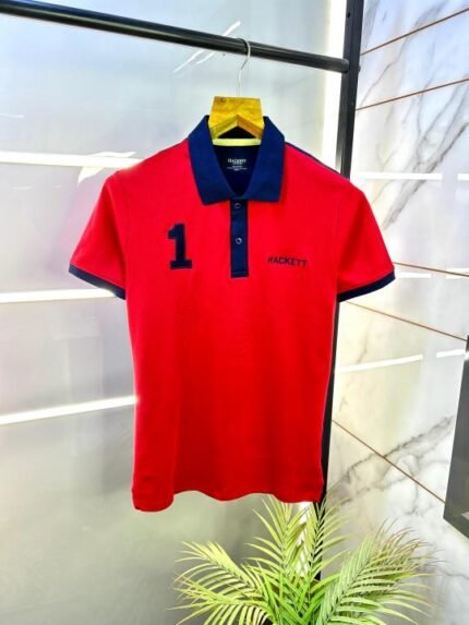 Hackett Red Premium Collar Neck Polo T-shirt F2835-re - Best Price Online - Bootery