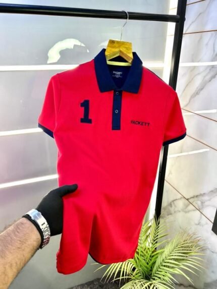 Hackett Red Premium Collar Neck Polo T-shirt F2835-re - Best Price Online - Bootery - Image 2