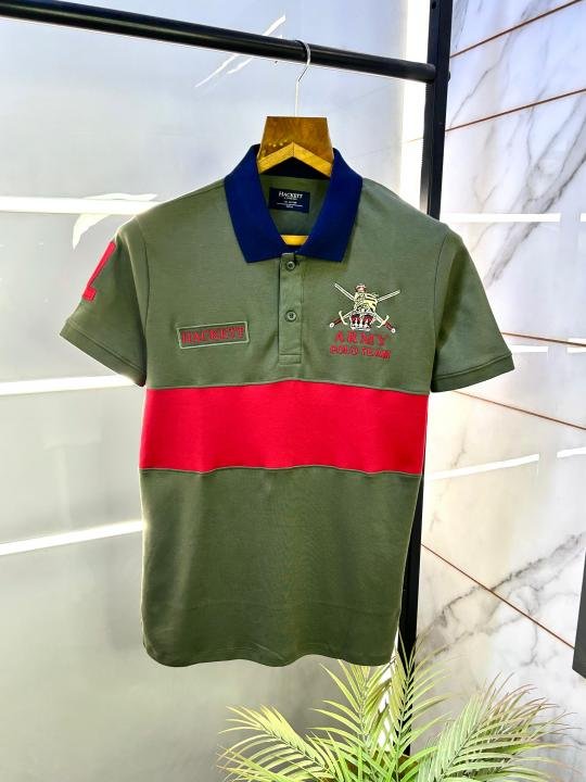 Hackett Green Premium Collar Neck Polo T-shirt F2835-gr Price in India - Buy at Bootery - Image 2