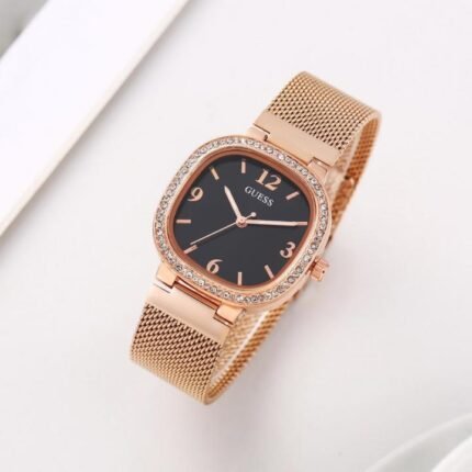Guess Tapestry Copper Black Watch Price in India - Buy at Bootery