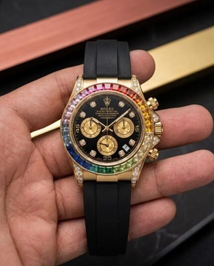 Rolex Oyster Perpetual Rainbow Gold Watch Price in India - Buy at Bootery
