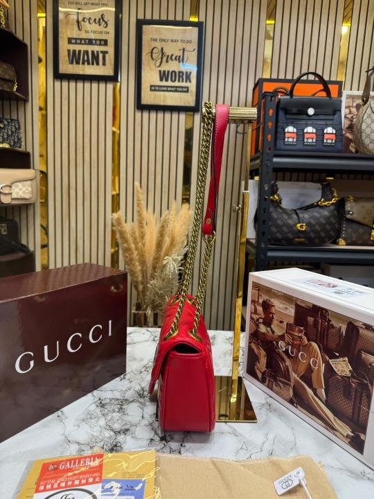 Gucci GG Marmont Premium Quality With Double Box And Dust Bag (Red) (446744) | Premium Accessories - Image 2