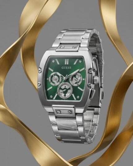 Guess Phoenix Silver-green Watch Price in India - Buy at Bootery