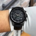 Armani Exchange Gunmetal Leather J1046 Watch for Men - Best Price Online - Bootery - Image 4