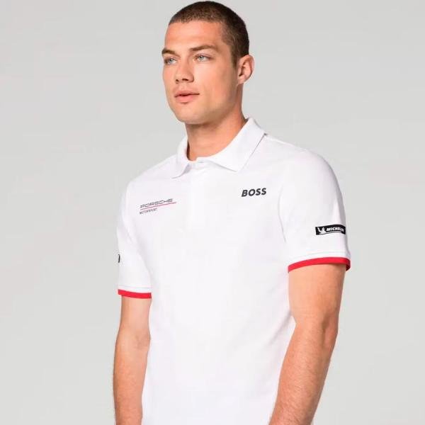 Buy Boss X Porsche Edition White Collar Neck Premium Polo T-shirt F3430-w2 Online in India - Bootery - Image 8