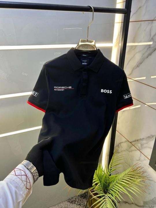 Buy Boss X Porsche Edition Black Collar Neck Premium Polo T-shirt F3430-b2 Online in India - Bootery - Image 12