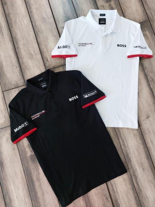 Buy Boss X Porsche Edition Black Collar Neck Premium Polo T-shirt F3430-b2 Online in India - Bootery - Image 5