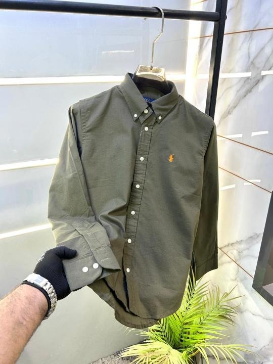 Ralph Lauren Polo Olive Oxford Lycra Premium Shirt F2895-ol - Best Price Online - Bootery - Image 3