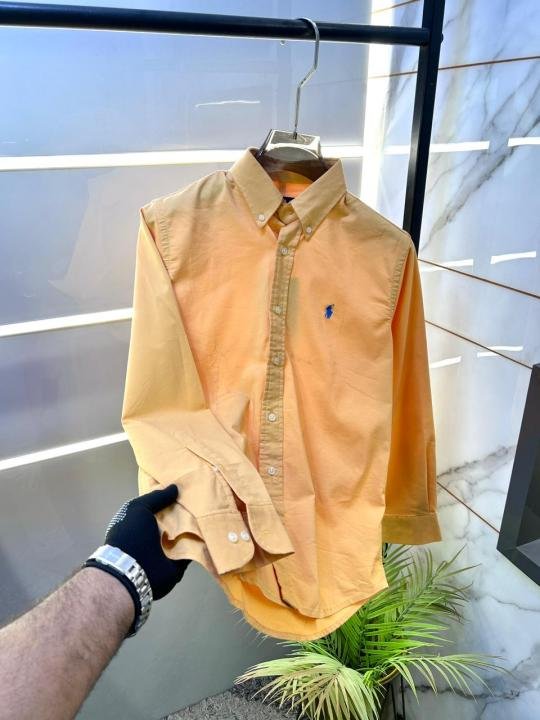 Ralph Lauren Polo Orange Oxford Lycra Premium Shirt F2895-or - Best Price Online - Bootery - Image 3
